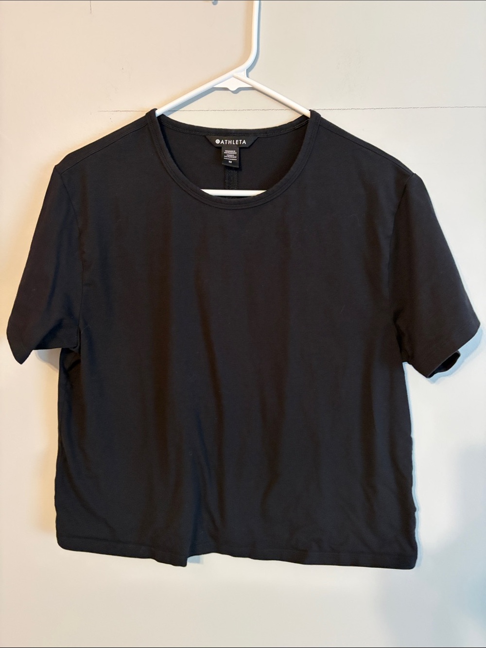 Athleta Black Short Sleeve Crew Tee. Supima cotton. Med.